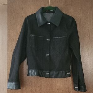 Versace Sport Denim And Leather Jacket